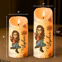 Custom Birth Flower & Names - Gifts For Daughter, Son, Grandkid - Personalized LED Candle
