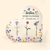 Custom Birth Flowers - Gifts For Besties, Friends, Sisters - Personalized Acrylic Plaque