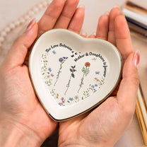 Custom Birth Flowers The Love Between A Mother & Daughters - Personalized Ring Dish