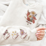 Custom Birth Month Flower On Sleeves For Mom, Grandma - Personalized Sweatshirt