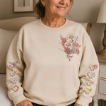 Custom Birth Month Flower On Sleeves For Mom, Grandma - Personalized Sweatshirt