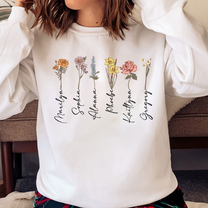 Mother's Day Rose Hand Embroidered T-shirt, Unusual Floral Embroidery Shirt,  Birth Month, Personalized Gift, Self Gifts, Mom Gifts Under 50 