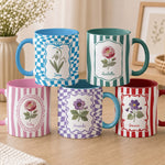 Custom Birthday Gift Striped Birth Flower Gift For Daughter, Friend - Personalized Mug
