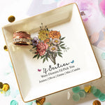Custom Boho Birth Flowers Sisterhood, Friendship Bouquet Gifts For Sisters, Friends, Besties - Personalized Jewelry Dish