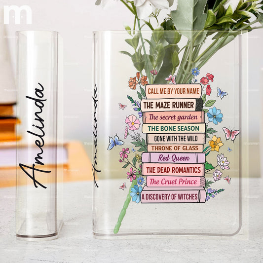 Custom Book Titles - Personalized Acrylic Book Vase