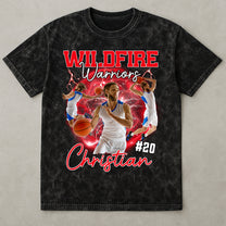 Custom Bootleg Photo For Sport Players - Personalized Photo Acid Wash T‑Shirt