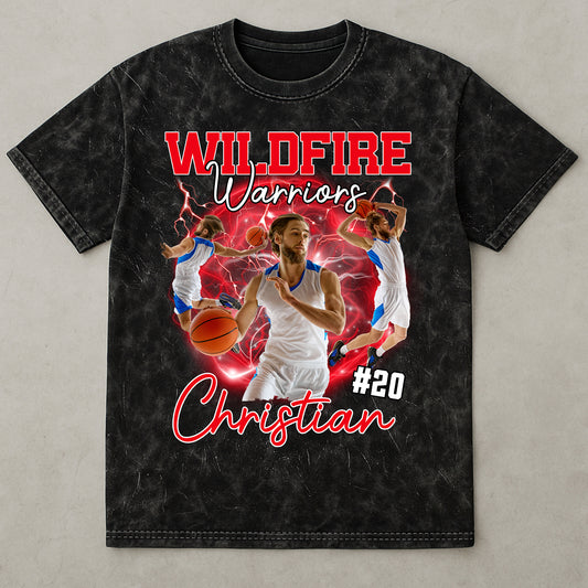 Custom Bootleg Photo For Sport Players - Personalized Photo Acid Wash T‑Shirt