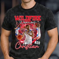 Custom Bootleg Photo For Sport Players - Personalized Photo Acid Wash T‑Shirt