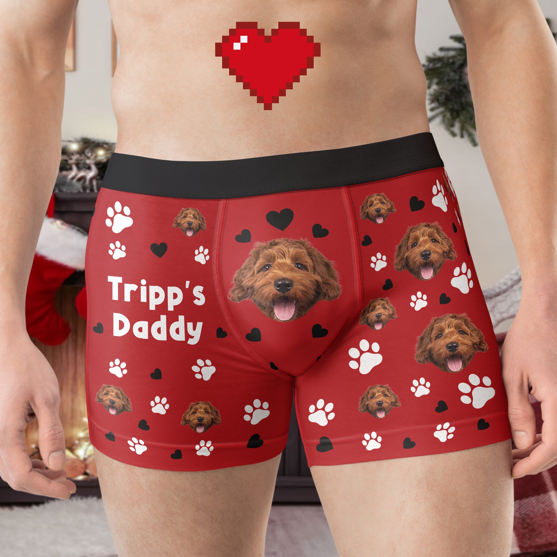 Custom Boxers With Pet Face Photo - Personalized Photo Men's Boxer Briefs