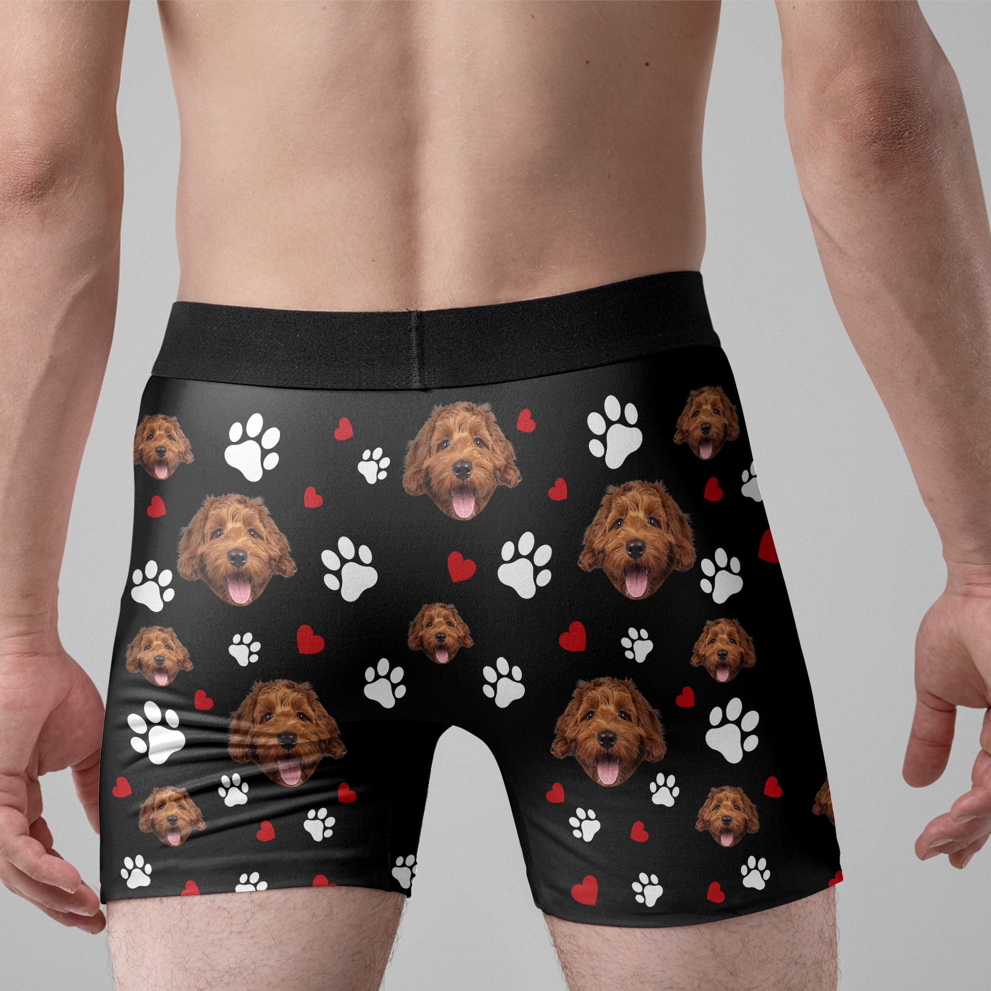 Custom Boxers With Pet Face Photo - Personalized Photo Men's Boxer