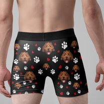 Custom Boxers With Pet Face Photo - Personalized Photo Men's Boxer Briefs