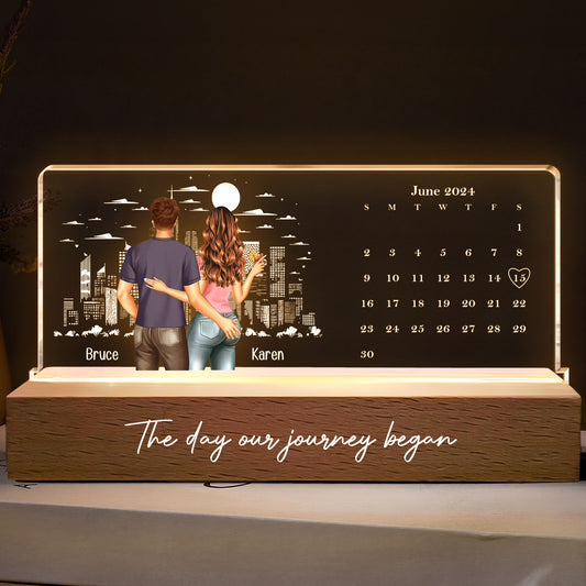 Custom Calendar The Day I Found My Missing Piece - Personalized LED Night Light