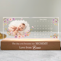 Custom Calendar The Day You Became My Parents - Personalized Photo LED Night Light