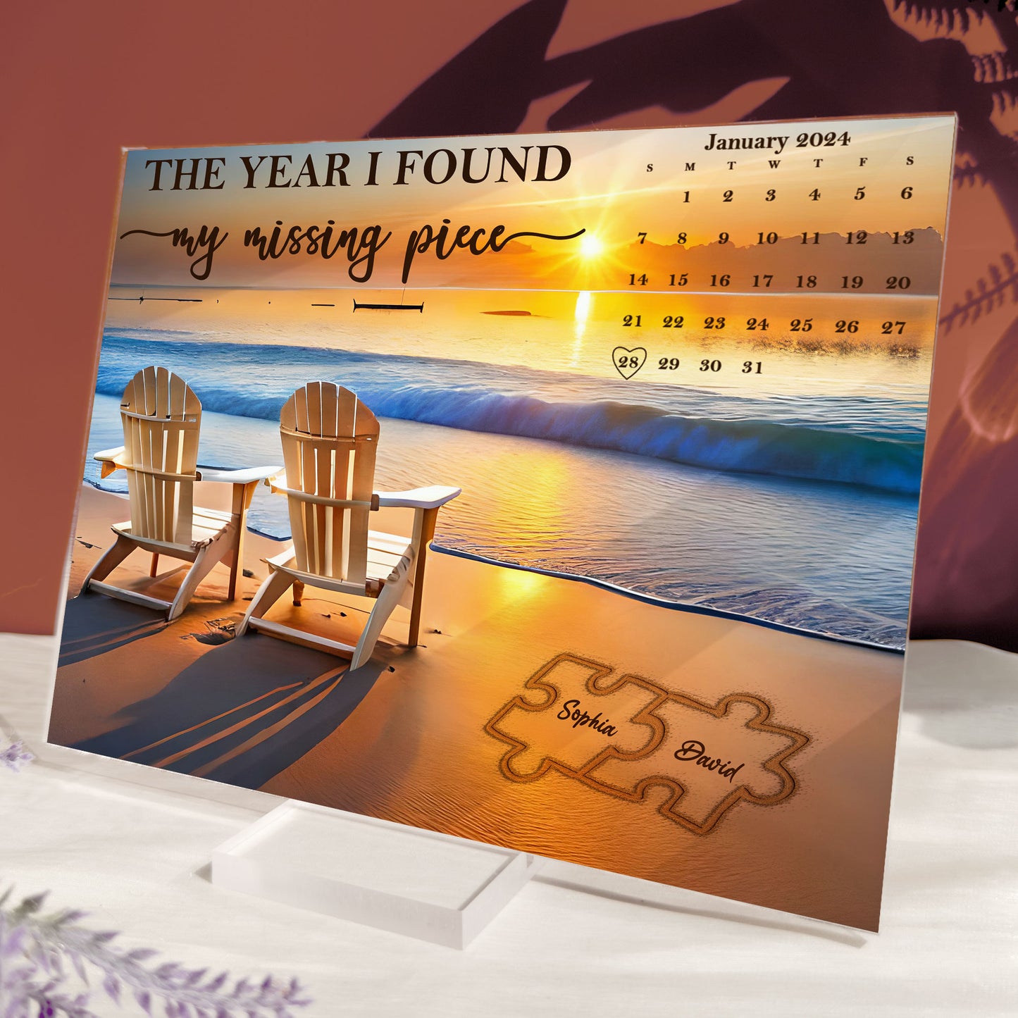 Custom Calendar The Year I Found My Missing Piece - Personalized Acrylic Plaque