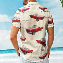 Custom Car Photo And Map - Personalized Photo Hawaiian Shirt