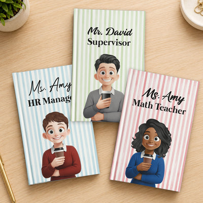 Custom Character For Teacher, Coworker, Boss With Name - Personalized Journal