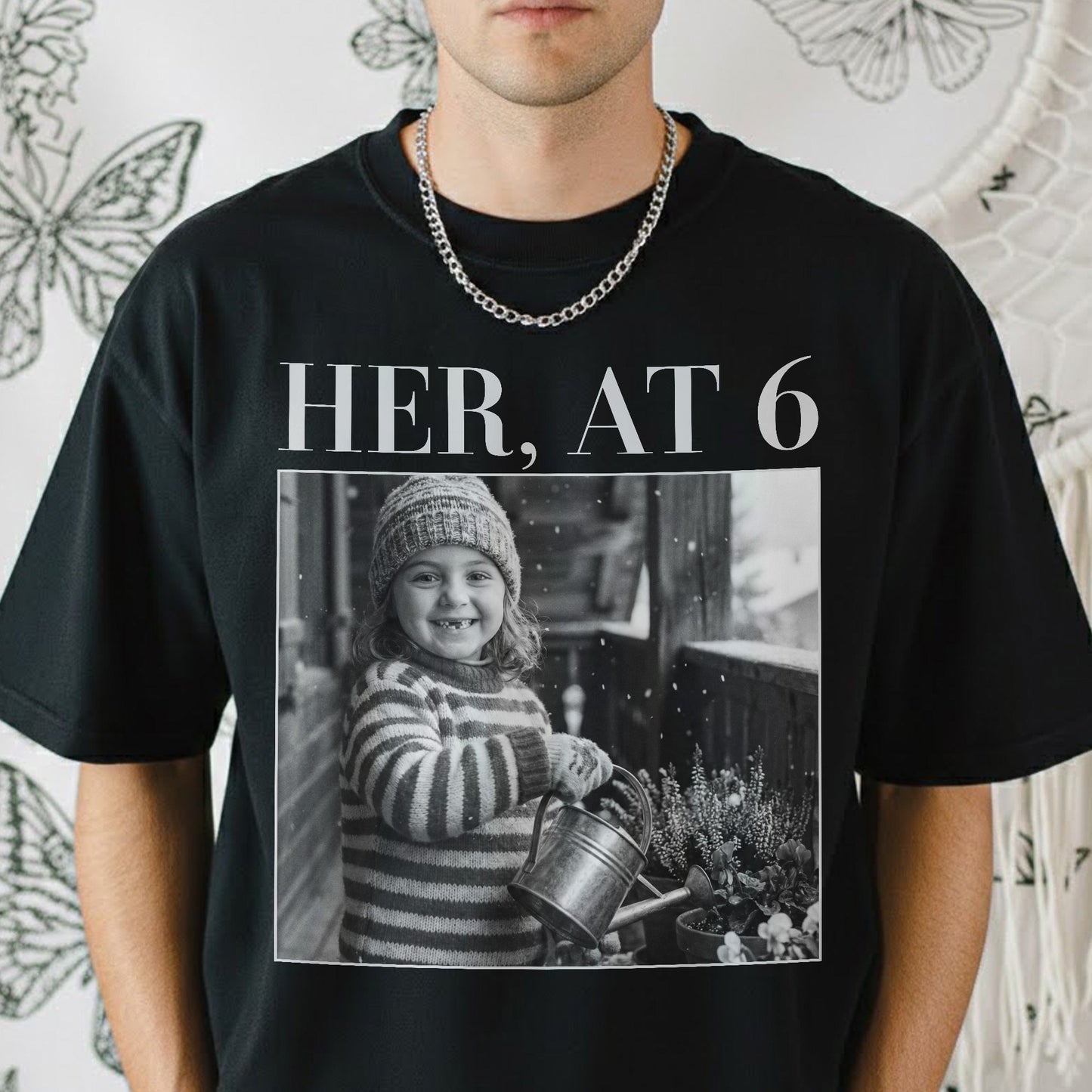 Custom Childhood Photo Of Him, Her - Personalized Photo Comfort Tee