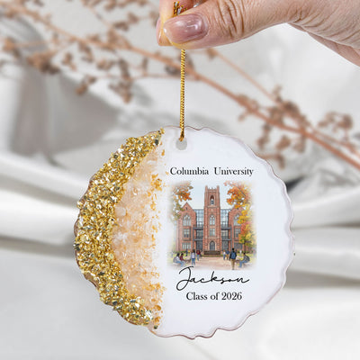 Custom College Photo Keepsake Graduation Gift - Personalized Resin Ornament