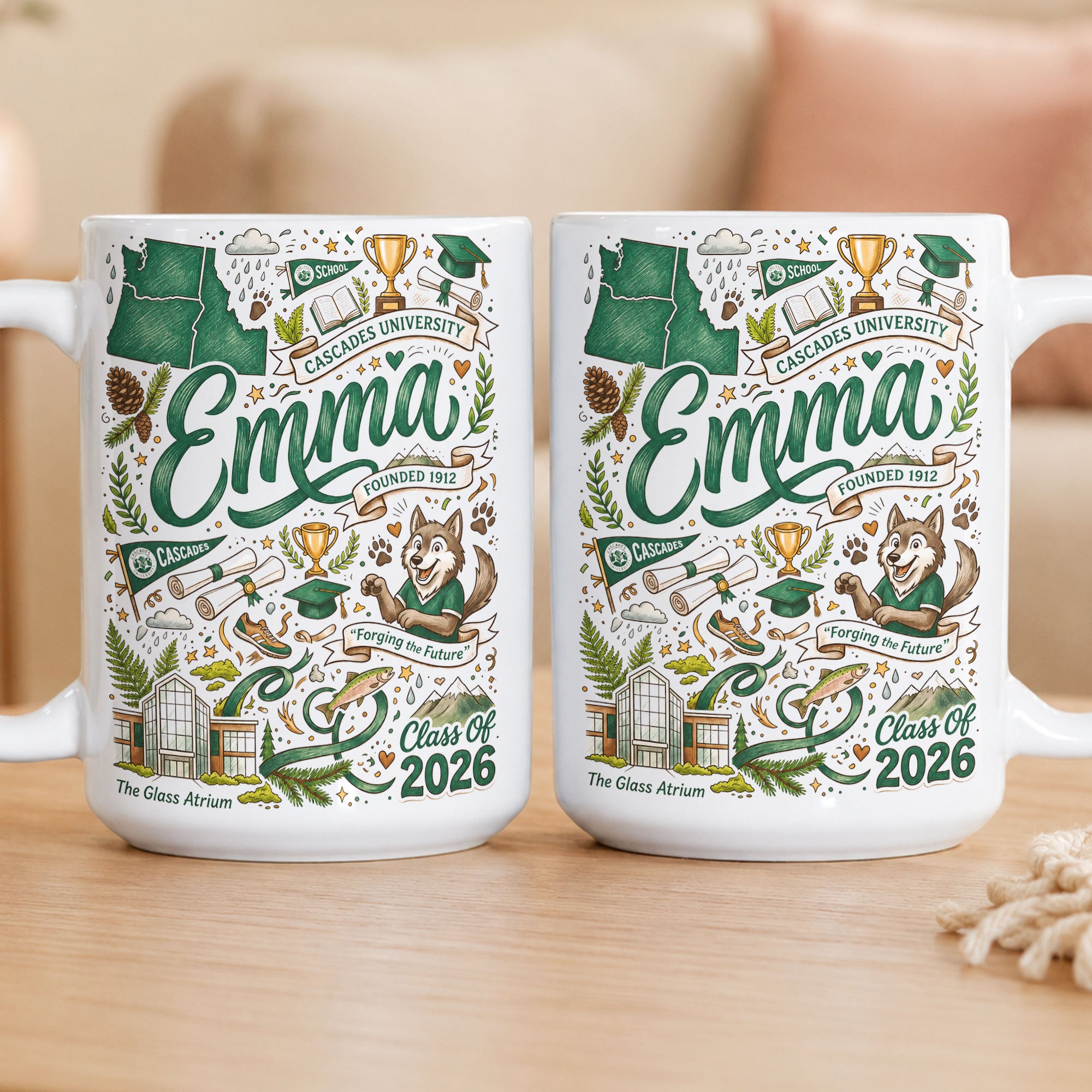 Custom College University Gift For Graduation - Personalized Mug