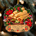 Custom Comidas Navideñas Latinas Ornament, Tamales, Ponche, Pan Dulce & Rosca - Personalized Ornament