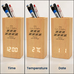 Custom Couple Anniversary Gifts For Husband - Personalized Pen Holder With Clock 4