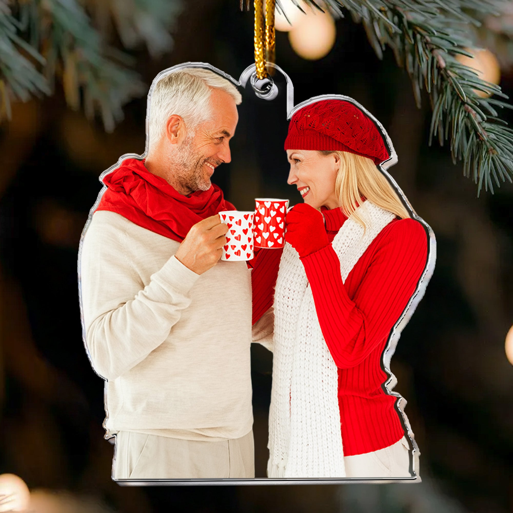 Custom Couple Photo Anniversary Gift - Personalized Acrylic Photo Ornament