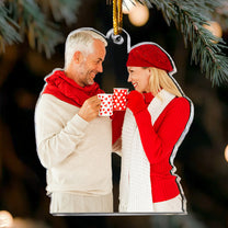 Custom Couple Photo Anniversary Gift - Personalized Acrylic Photo Ornament