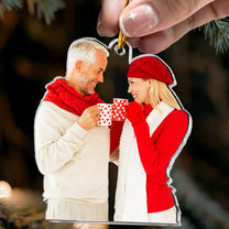Custom Couple Photo Anniversary Gift - Personalized Acrylic Photo Ornament