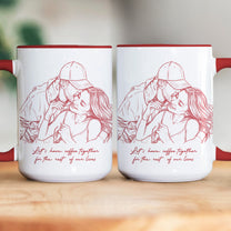 Custom Couple Photo Portrait How Lucky Are We Gift For Him, Her - Personalized Photo Accent Mug