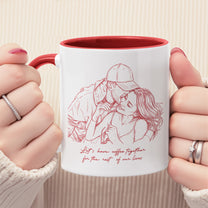 Custom Couple Photo Portrait How Lucky Are We Gift For Him, Her - Personalized Photo Accent Mug