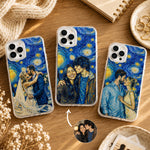 Custom Couple Photo Van Gogh Art Matching Phone Case Anniversary Gifts - Personalized Phone Case