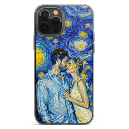 Custom Couple Photo Van Gogh Art Matching Phone Case Anniversary Gifts - Personalized Phone Case