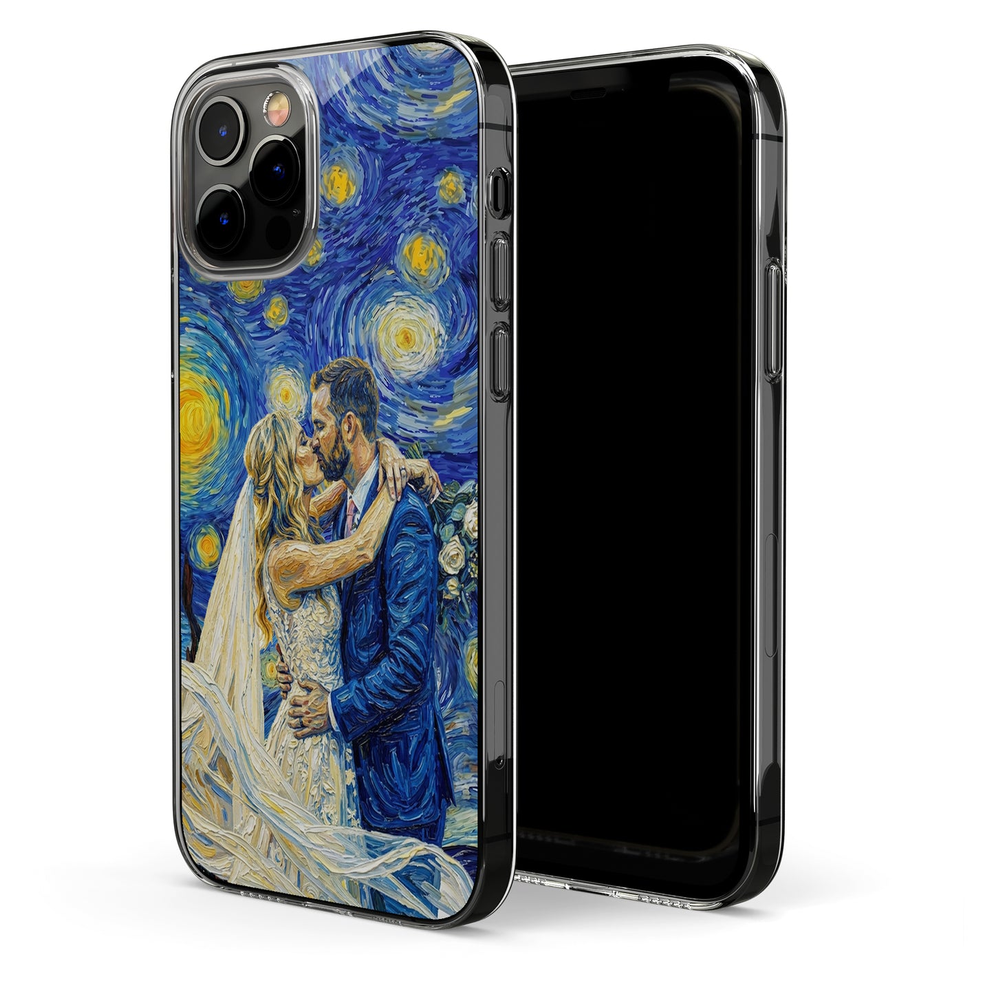 Custom Couple Photo Van Gogh Art Matching Phone Case Anniversary Gifts - Personalized Phone Case