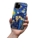 Custom Couple Photo Van Gogh Art Matching Phone Case Anniversary Gifts - Personalized Phone Case