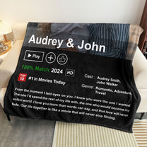 Custom Couples Netflix Movie Poster - Personalized Photo Blanket