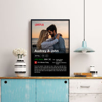 Custom Couples Netflix Movie Poster - Personalized Photo Poster