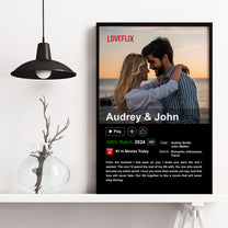 Custom Couples Netflix Movie Poster - Personalized Photo Poster