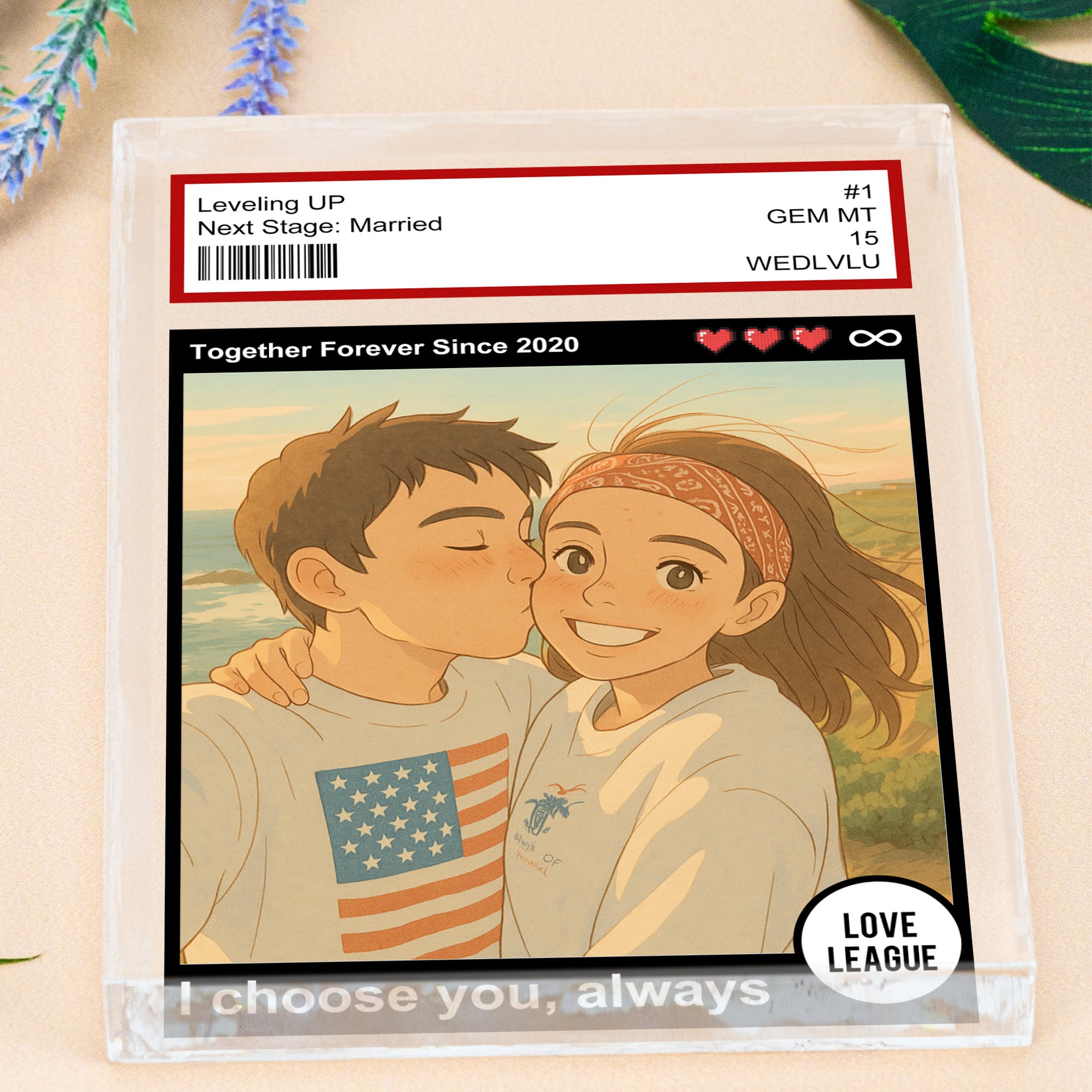 Custom Couples Photo Anime Themed - Personalized Acrylic Photo Plaque