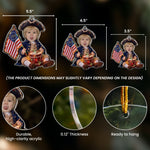 Custom Cute Face Baby First Christmas 250 Anniversary - Personalized Ornament