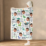 Custom Dinosaur Baby Face - Personalized Photo Wearable Blanket Hoodie