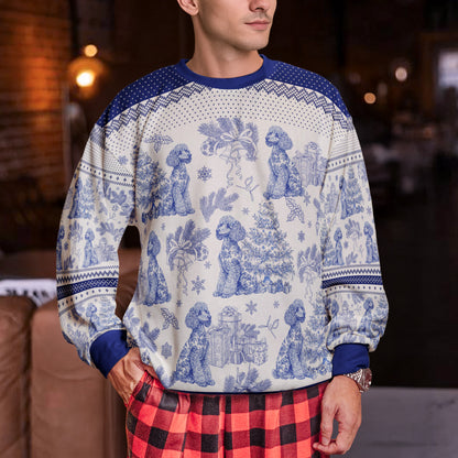 Custom Dog Breeds Christmas Tree - Toile De Jouy - Personalized Ugly Sweater