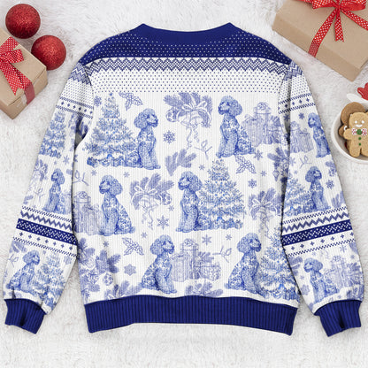 Custom Dog Breeds Christmas Tree - Toile De Jouy - Personalized Ugly Sweater