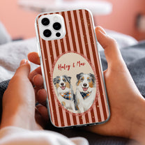 Custom Dog Cat Portrait - Turn Pet Photo Into Art - Retro Frame - Personalized Phone Case