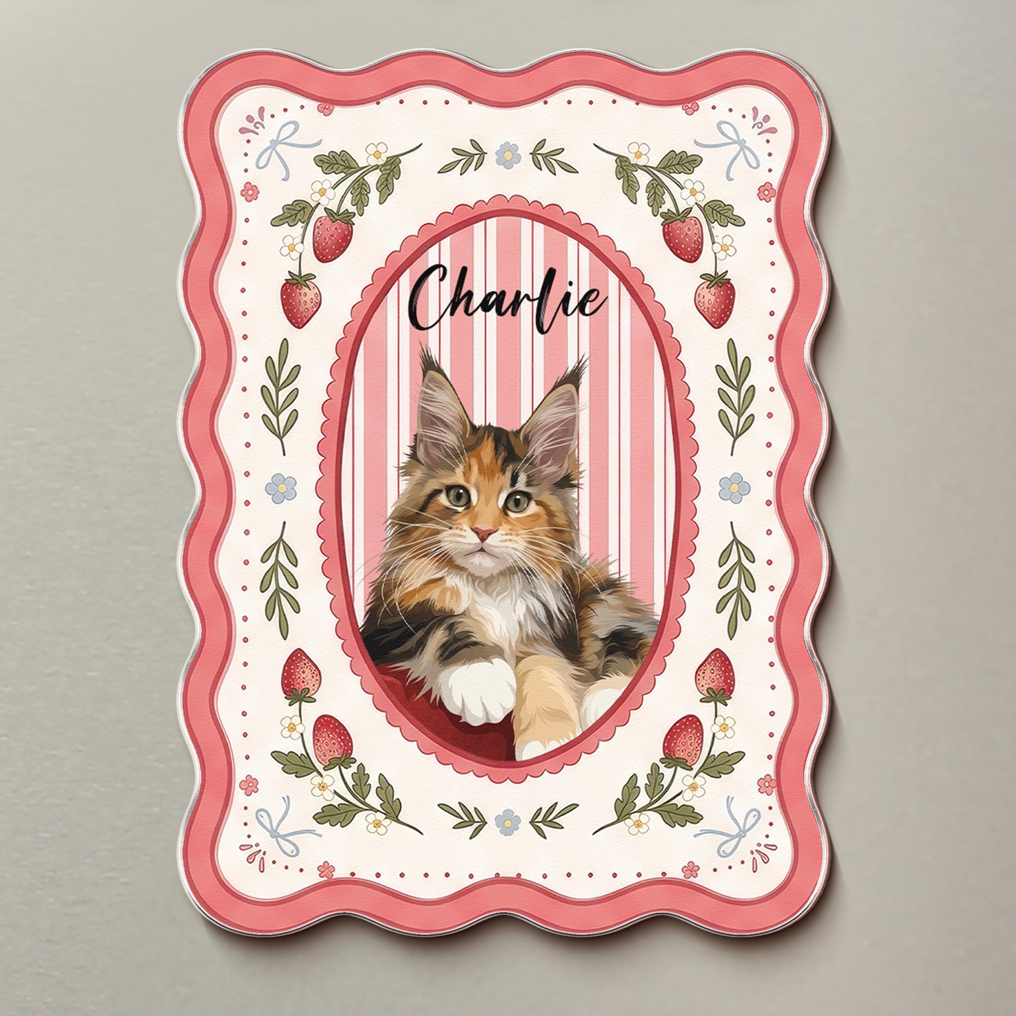 Custom Dog Cat Portrait - Turn Pet Photo Into Art - Vintage Frame - Personalized Magnet
