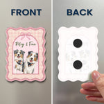 Custom Dog Cat Portrait - Turn Pet Photo Into Art - Vintage Frame - Personalized Magnet