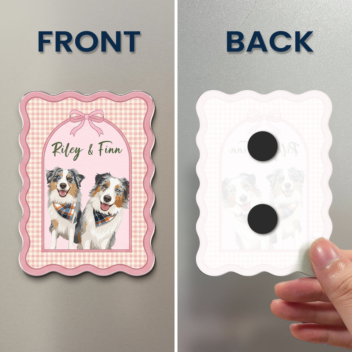 Custom Dog Cat Portrait - Turn Pet Photo Into Art - Vintage Frame - Personalized Magnet