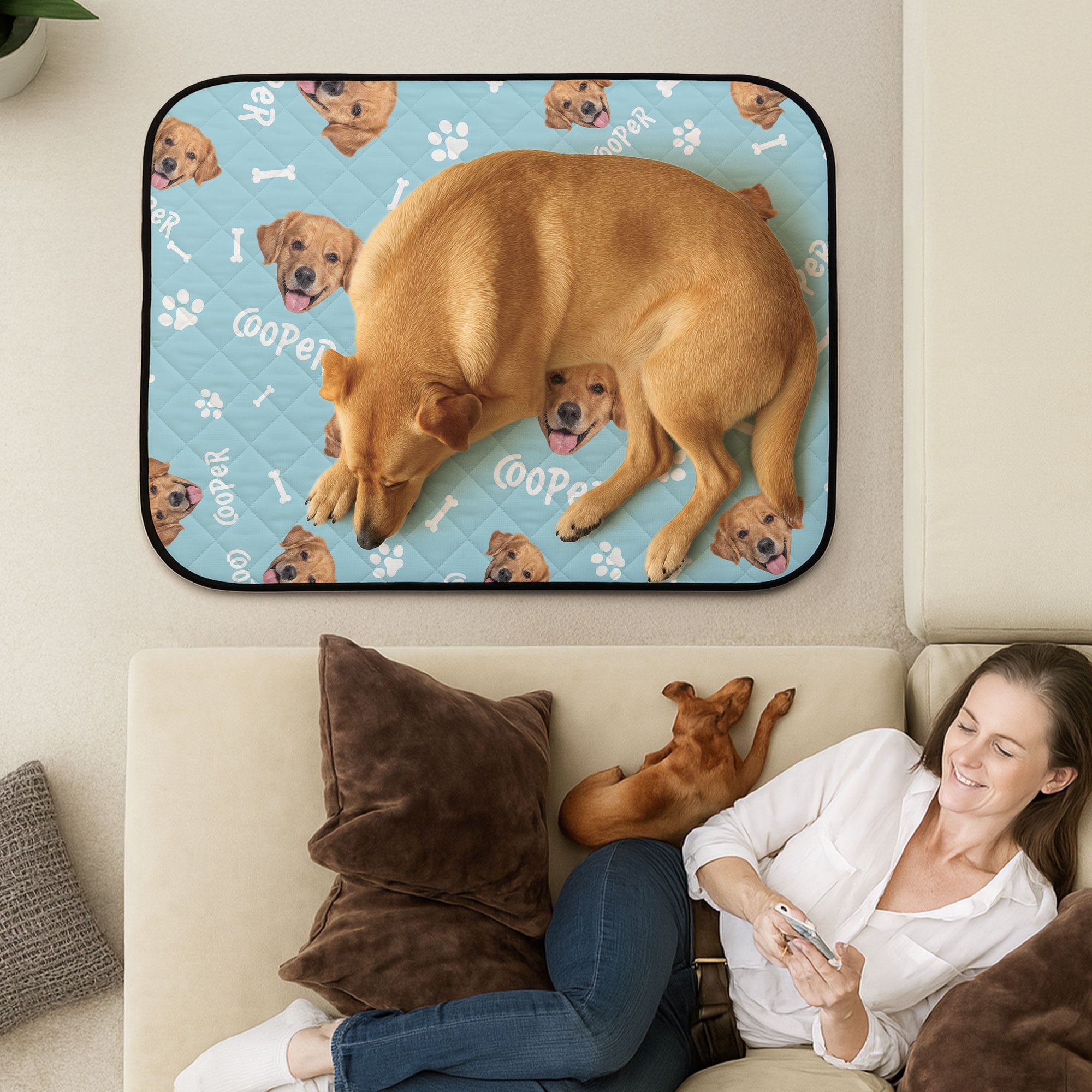 Custom Dog Funny Face - Personalized Photo Dog Cooling Mat
