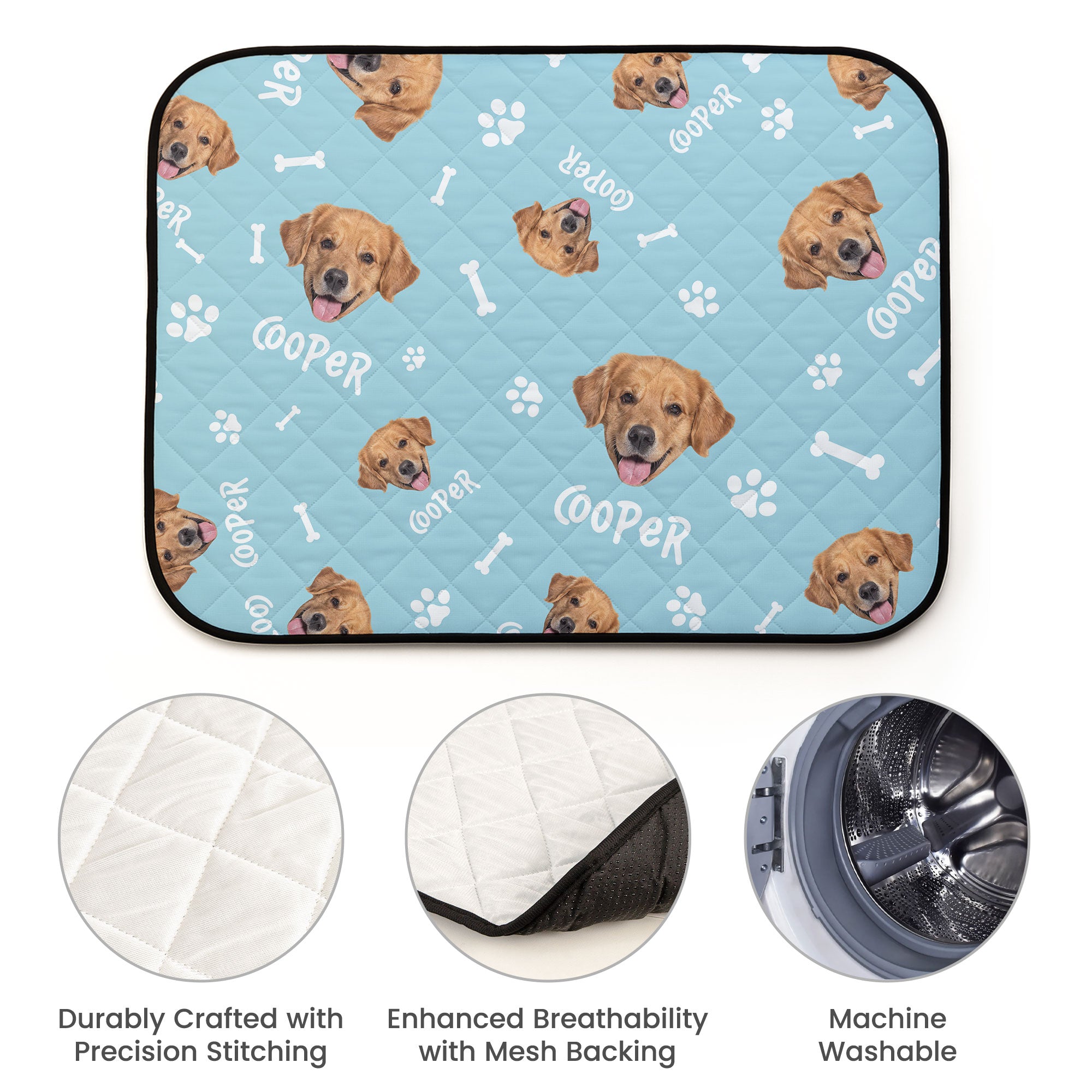 Custom Dog Funny Face - Personalized Photo Dog Cooling Mat