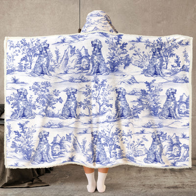 Custom Dog Toile De Jouy French Style - Personalized Wearable Blanket Hoodie