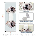 Custom Dog, Cat, Pet Face - Personalized Leather Magnetic Bookmark